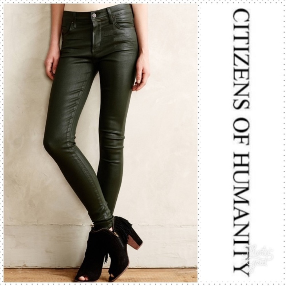 CITIZENS OF HUMANITY Rocket Slick Coated High Rise Skinny Jeans Black 25